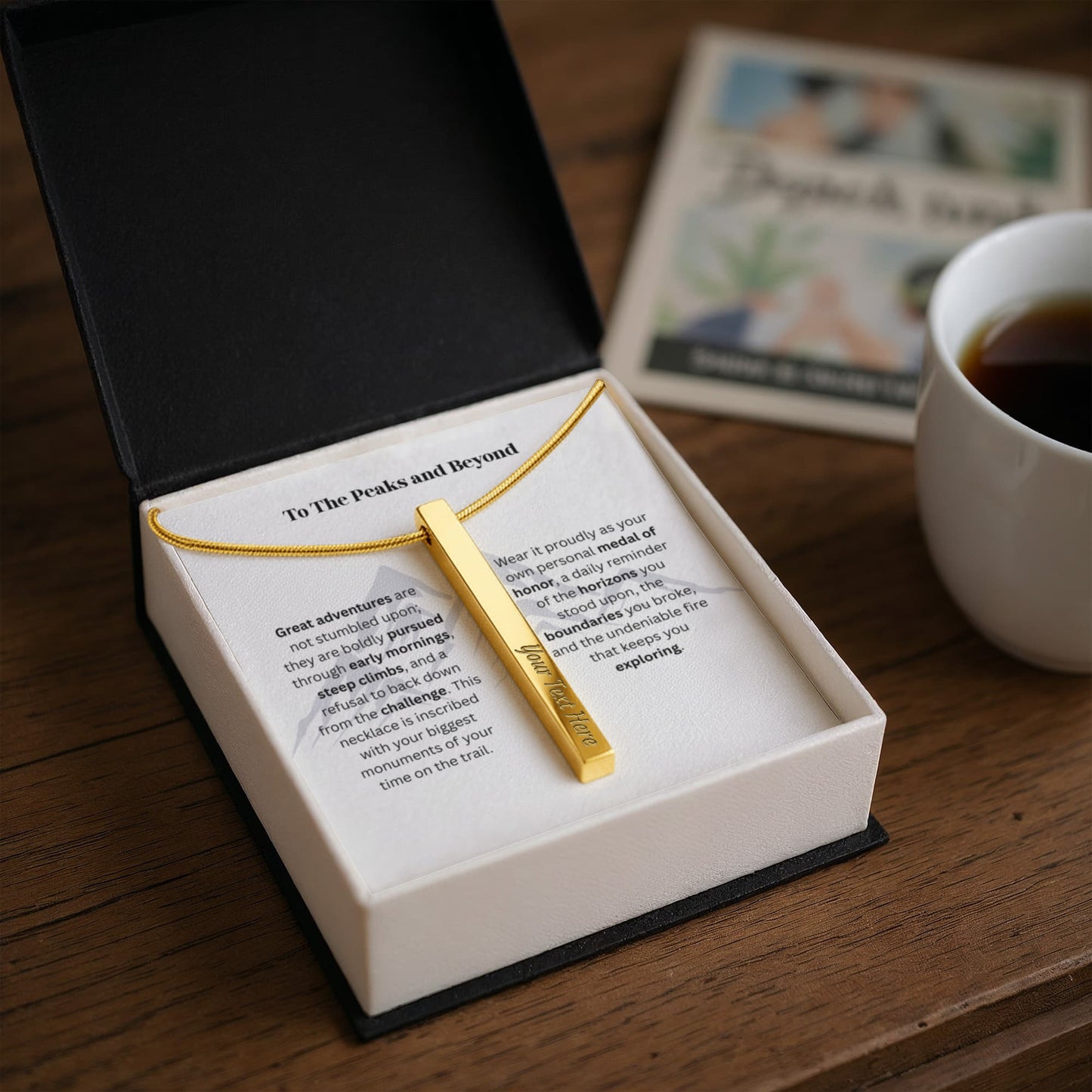 The "Seven Summits" Personalized 4-Sided Hiker Necklace
