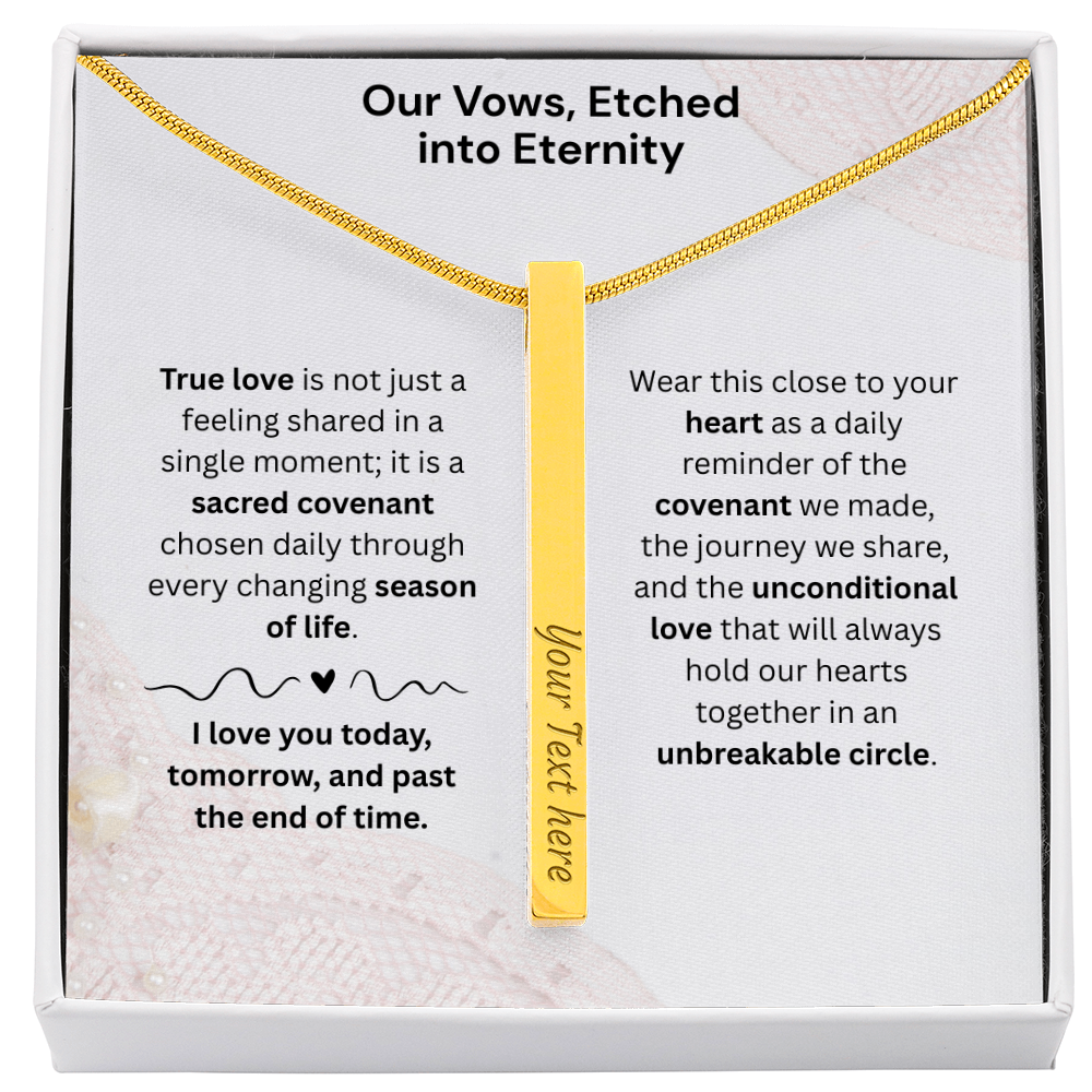 The "Modern Wedding Vow" Custom 4-Sided Anniversary Necklace