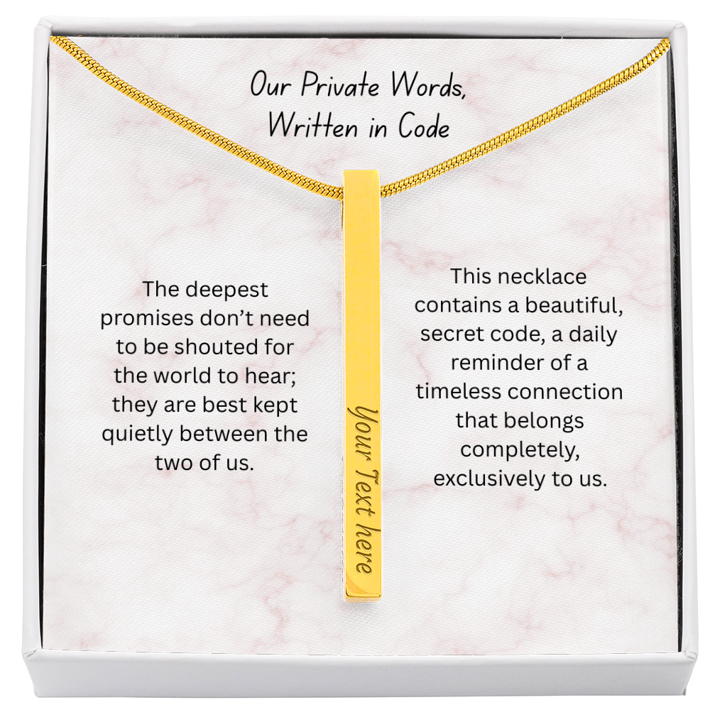 The "Secret Code Acronym" Custom 4-Sided Romantic Necklace