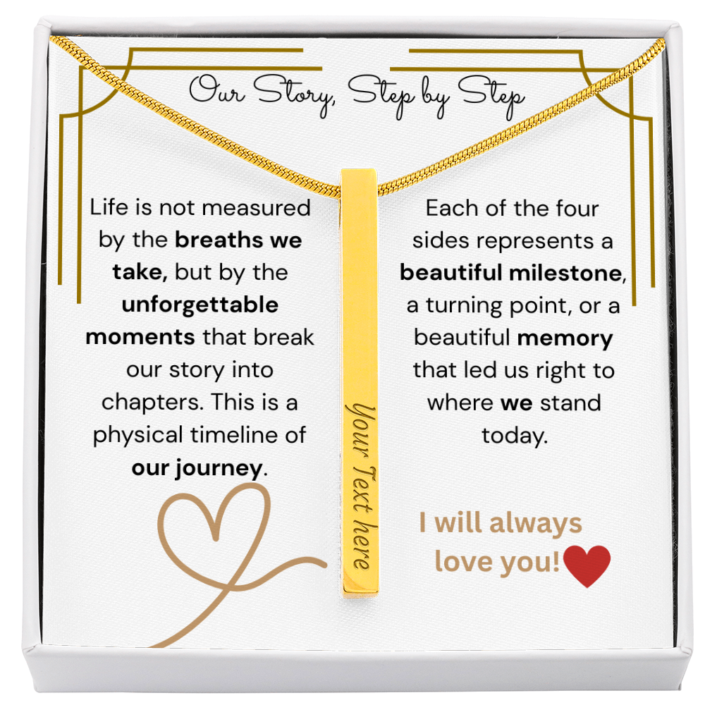 The "Relationship Timeline" 4-Sided Engraved Necklace
