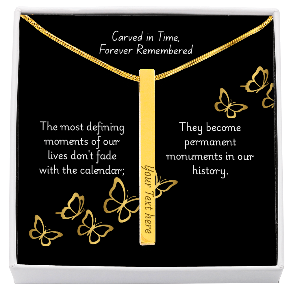 The "Roman Numeral Milestone" Engraved Vertical Stick Necklace
