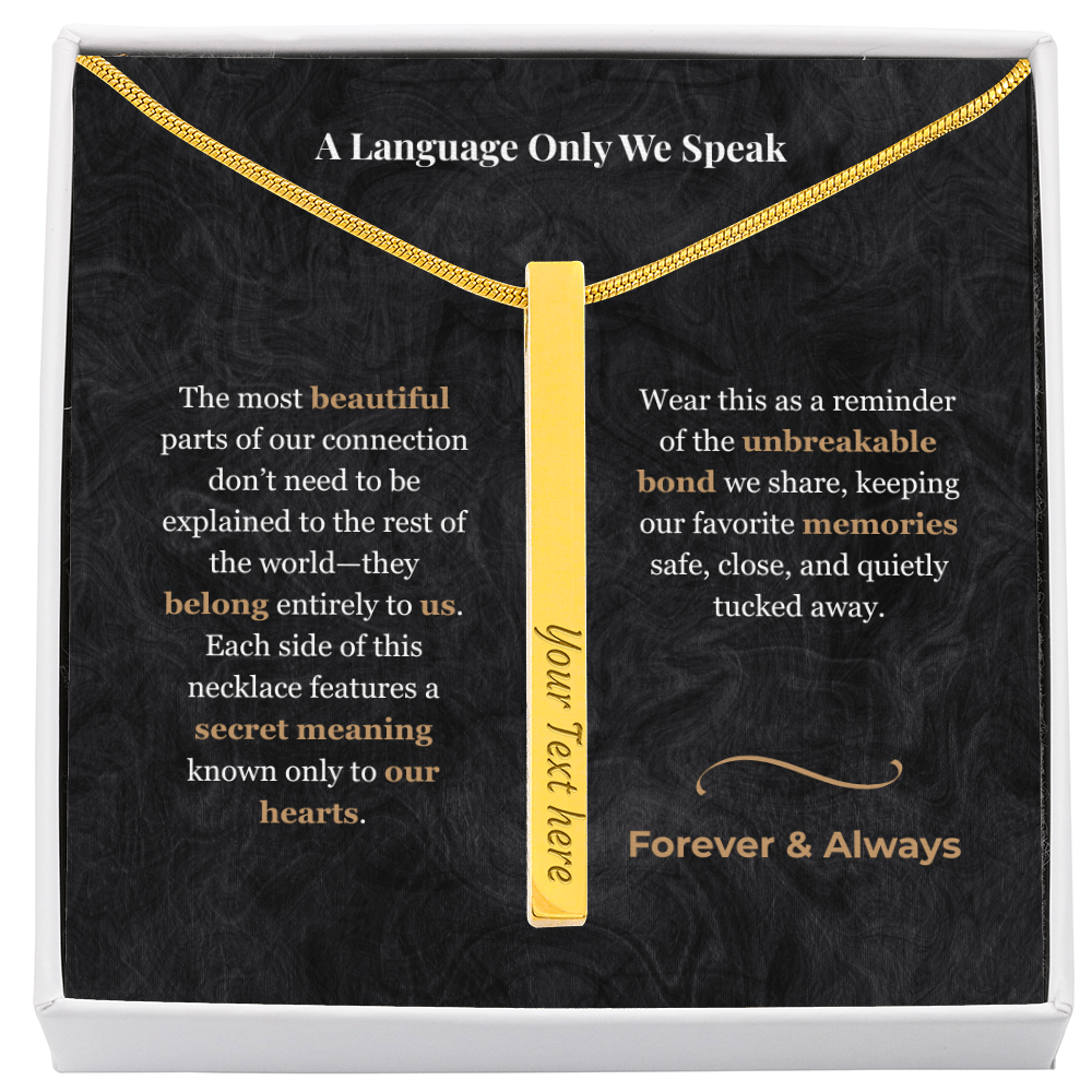 The "Hidden Meaning" Custom Acronym Vertical Bar Necklace