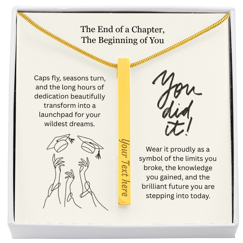 The "Graduation Milestone" Personalized Vertical Stick Necklace