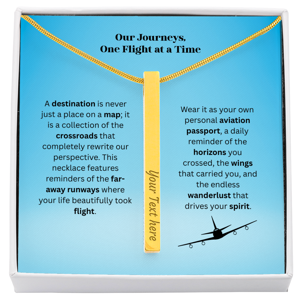 The "Airport IATA Code" Custom 4-Sided Flight Attendant Necklace