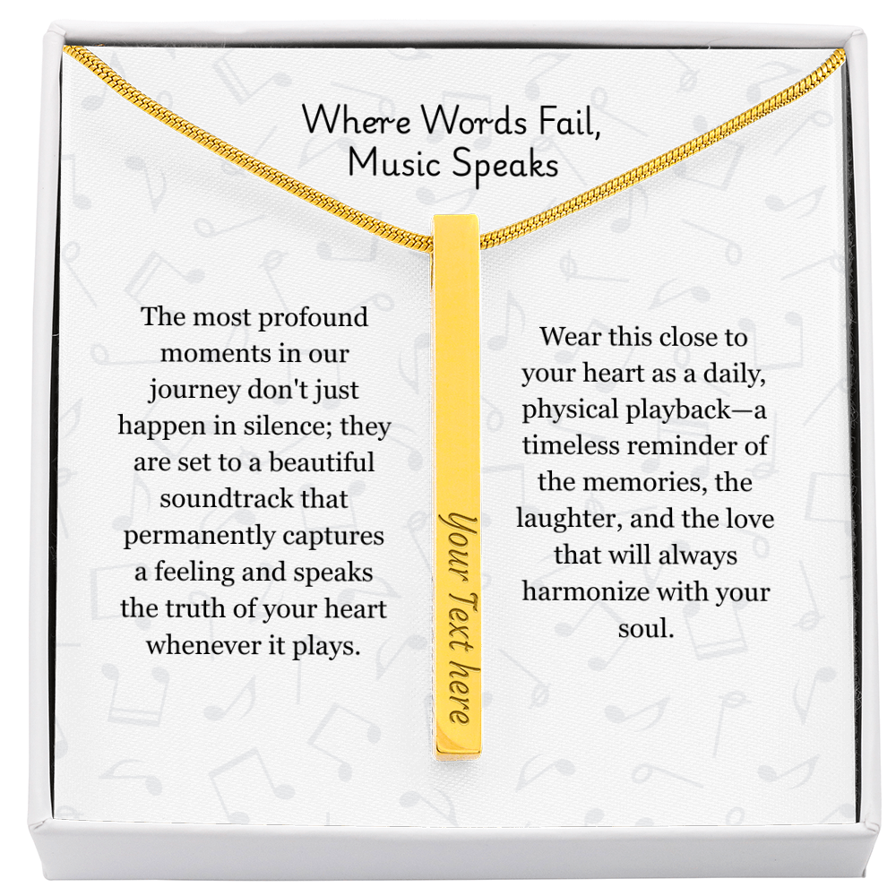 The "Song Lyrics" Custom 4-Sided Music Note Necklace
