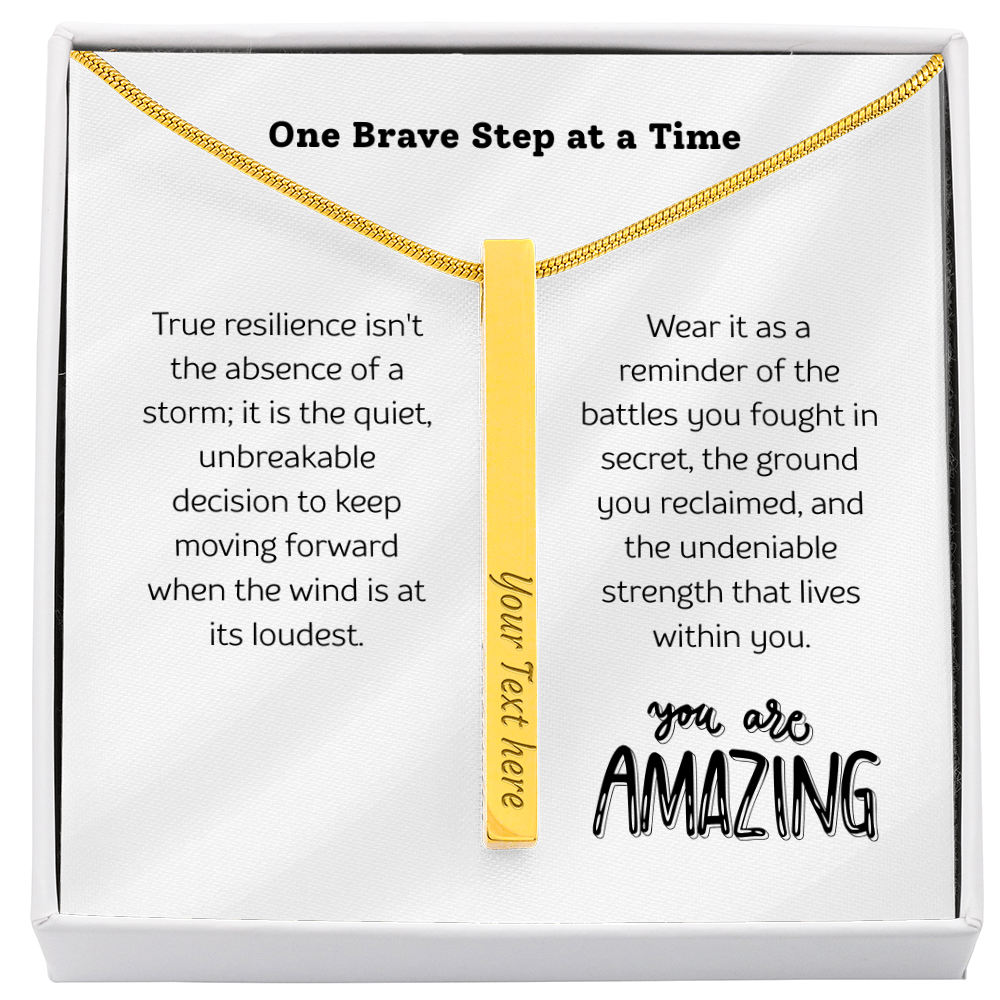The "Recovery & Strength" Personalized Vertical Bar Necklace