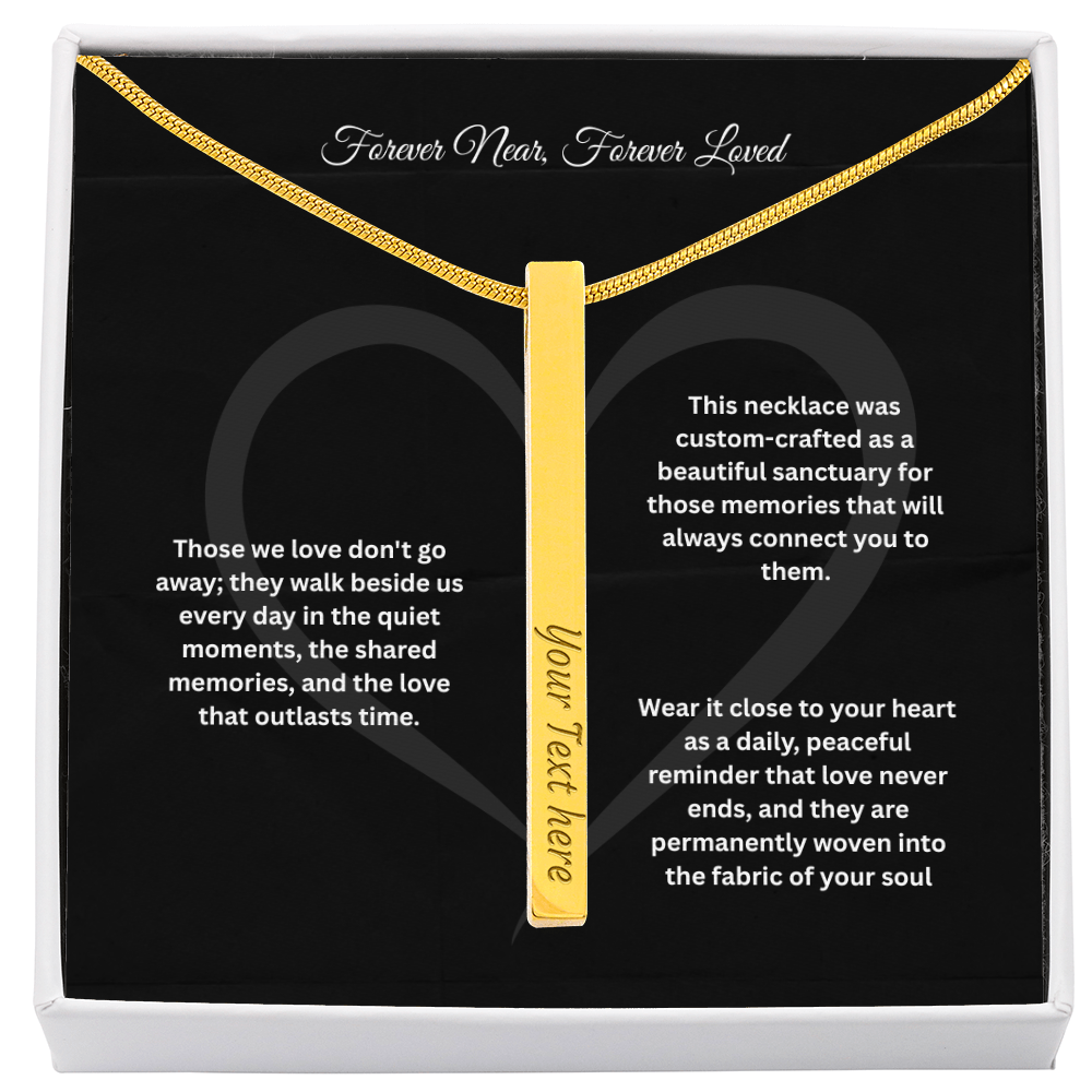 The "Always In My Heart" Memorial Vertical Bar Necklace