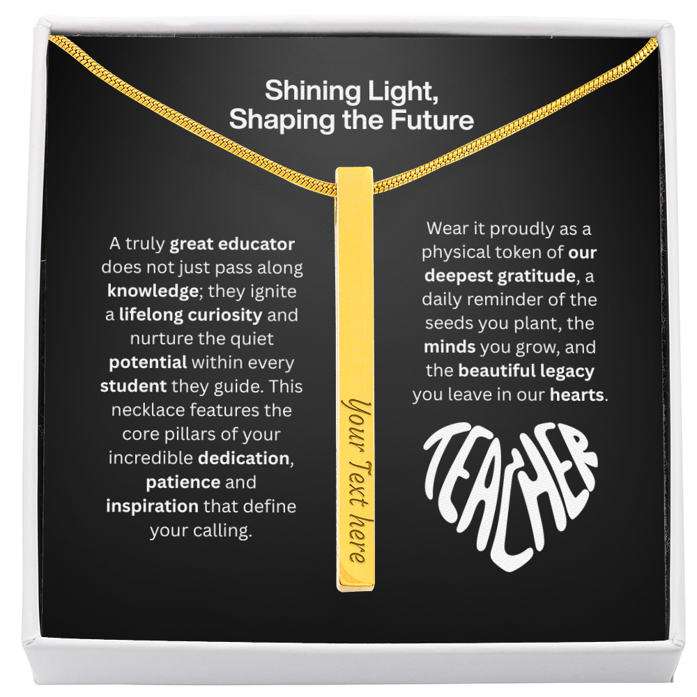 The "Teacher Appreciation" Personalized Vertical Stick Necklace