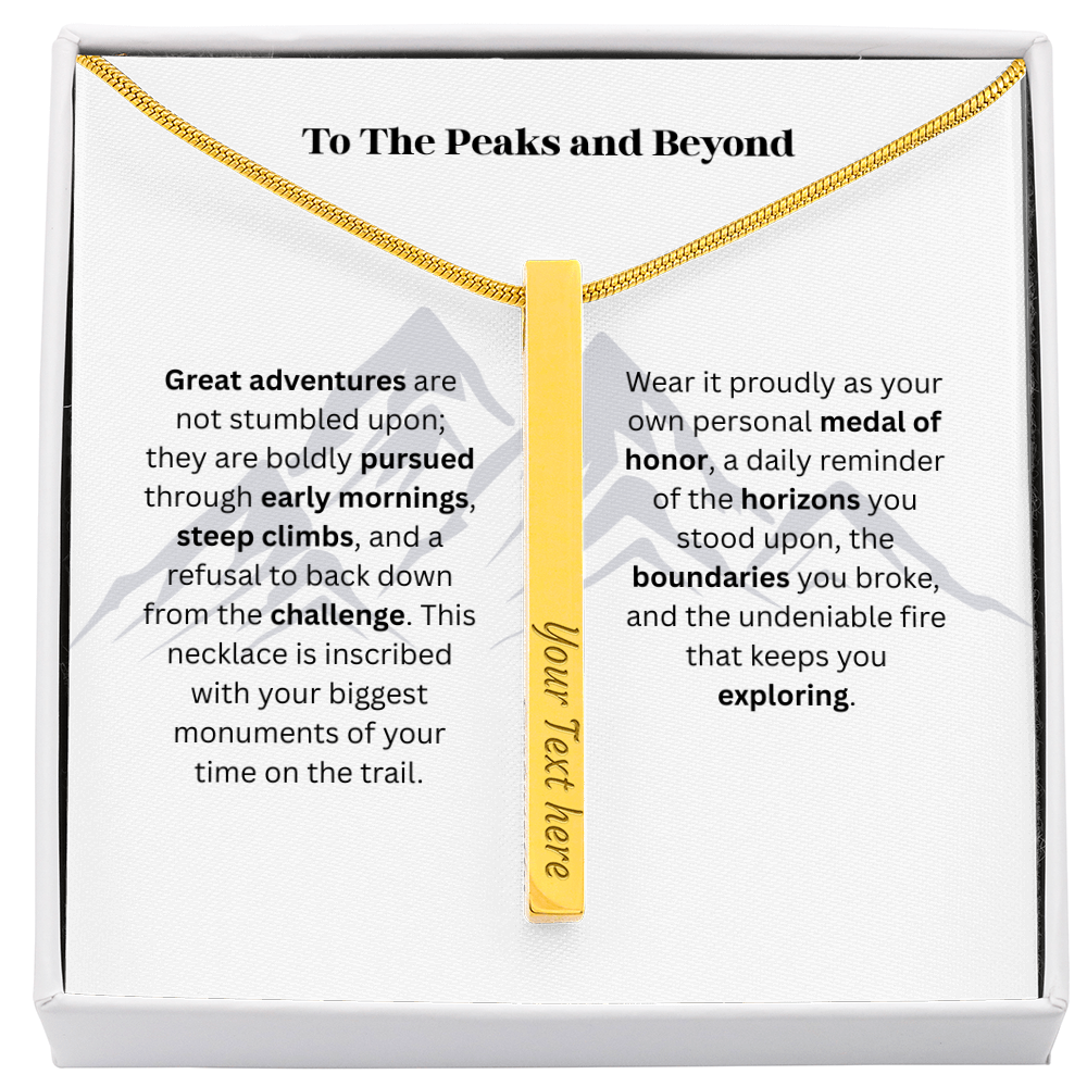 The "Seven Summits" Personalized 4-Sided Hiker Necklace