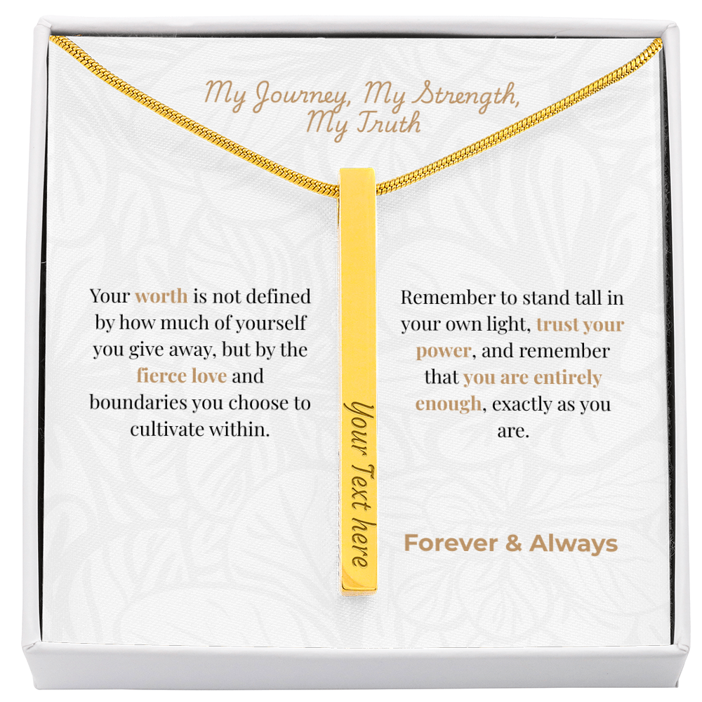 The "Self-Love Manifesto" Personalized Vertical Bar Necklace