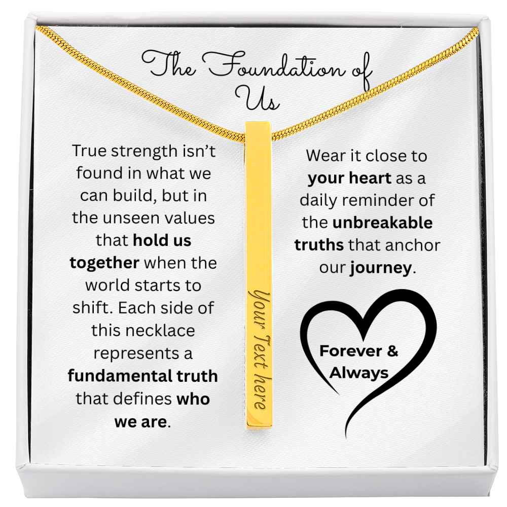 The "Four Pillars Vow" Personalized Vertical Stick Necklace