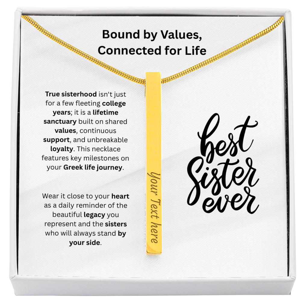 The "Sorority Sisterhood" Custom 4-Sided Greek Life Necklace