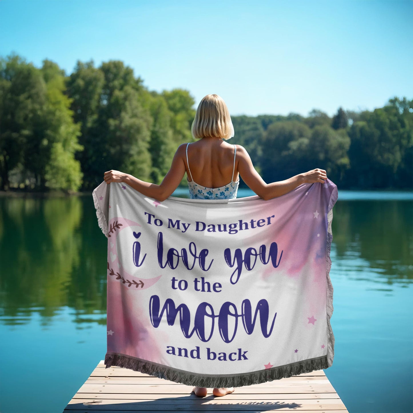 Daughter - I love you - Printed Woven Blanket
