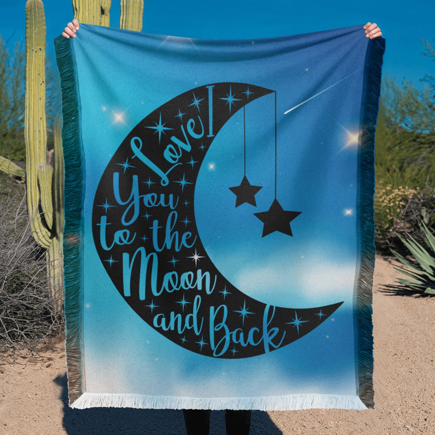 Love - To the moon and back - Printed Woven Blanket