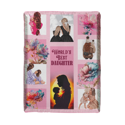 Daughter - Worlds best - Printed Woven Blanket