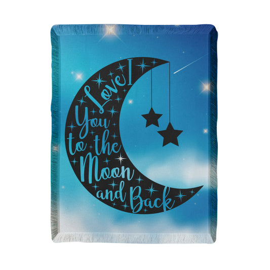 Love - To the moon and back - Printed Woven Blanket